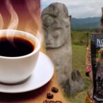 Produk Kopi Ngamba, Kampai Behoa diperagakan model di kawasan megalit patung Tadulako, Barisi, Lore Tengah, Poso, Sabtu (17/6/2023). (Foto; bmzIMAGES/Basri Marzuki)