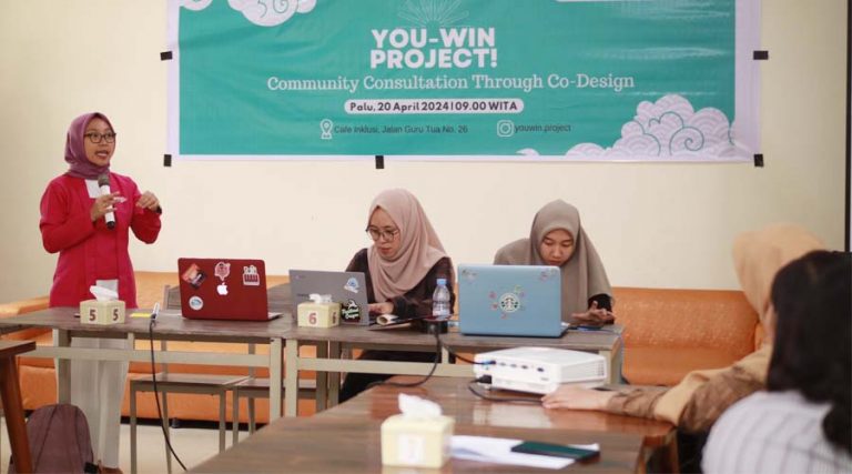 Konsultasi komunitas Co-Design dalam rangkaian YOU-WIN Project di Palu, Sabtu (20/4/2024). (Foto: Sikola Mombine)