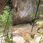 Kondisi jembatan gantung yang putus dan mengisolasi warga di empat desa di Pipikoro. (Foto: Humas Pores Sigi)