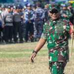 Danrem 132 Tadulako, Brigjen TNi Dody Triwinarto pada kesempatan apel pasukan pengamanan kunker Presiden di Yonif 711/Raksatama, Senin (25/3/2024). (bmzIMAGES/Basri Marzuki)