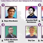 Empat pasangan calon Ketua Umum dan Sekjen AJI Indonesia periode 2024-2027 yang akan dipilih pada Kongres Nasional Mei Mendatang di palembang, Sumbar. (Foto: AJI)