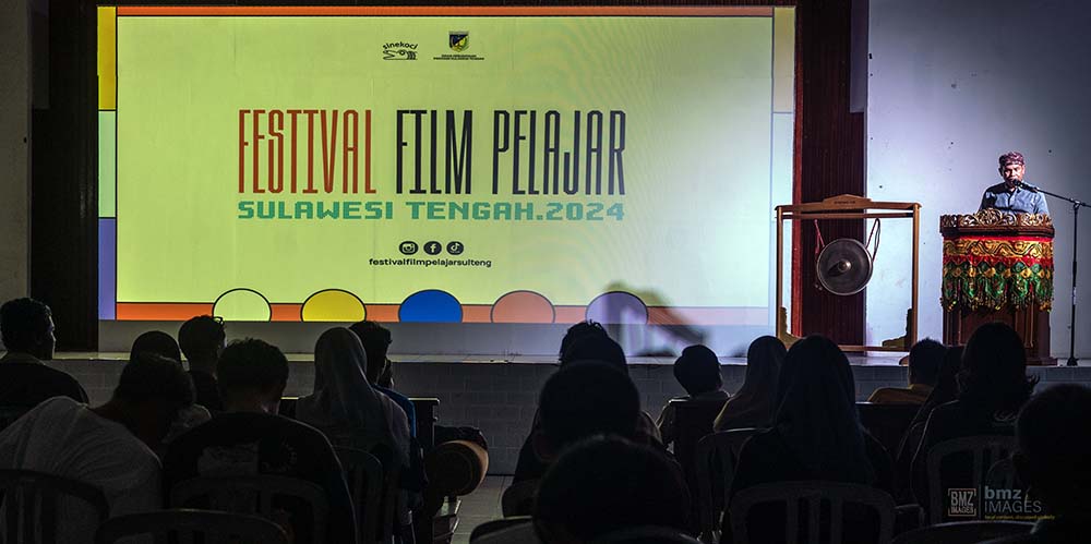 Sambutan Kepala Bidang Dinas Kebudayaan pada pembukaan Festival Film Pelajar Sulawesi Tengah di Palu, Sulawesi Tengah, Rabu (12/6/2024). (bmzIMAGES/bmz)