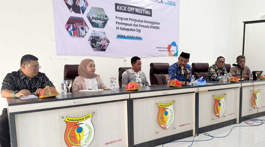 Sosialisasi program Penguatan Ketangguhan Perempuan dan Pemuda di Aula Kantor Bupati Kabupaten Sigi, Rabu (17/7/2024). (Foto: Ist)