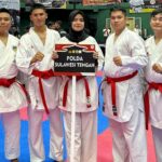 Lima atlet karate Polda Sulteng yang berlaga di Kapolri Cp 2024. (Foto: Humas Polda Sulteng)