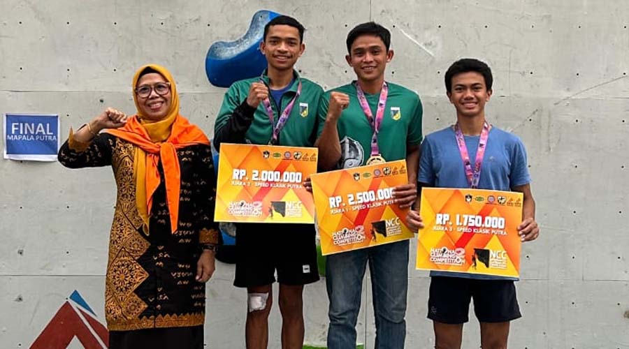 Atlet Panjat Tebing PON Sulteng yang meraih prestasi di Climbing National Competition di Makassar. (Foto: Humas Puslatda PON Sulteng)