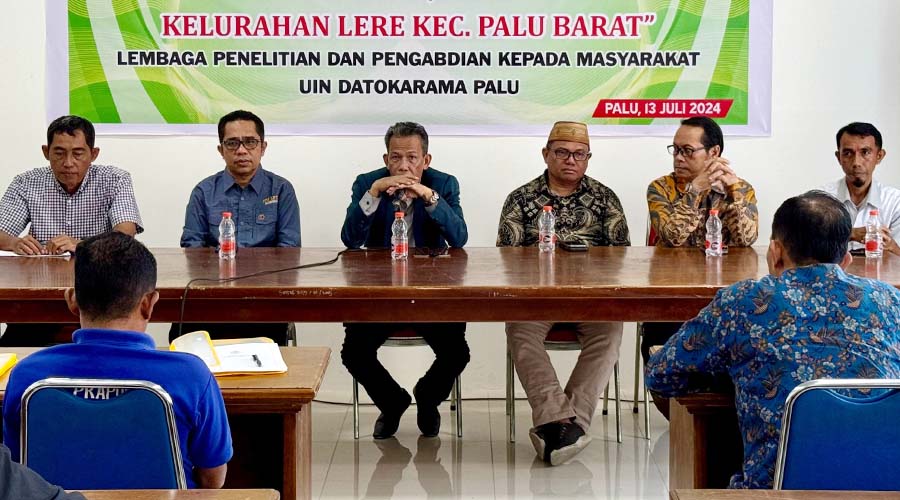 Kegiatan penyuluhan dan pendampingan kelurahan oleh LP2M UIN Datokarama di Aula Badan Kesbangpol Kota Palu, Sabtu (13/7/2024).. (Foto: UIN Datokarama)