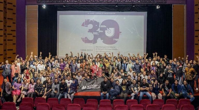 Peringatan 30 tahun Aliansi Jurnalis Independen (AJI) di jakarta, Jumat (9/8/2024). (Foto: HO-AJI Indonesia)