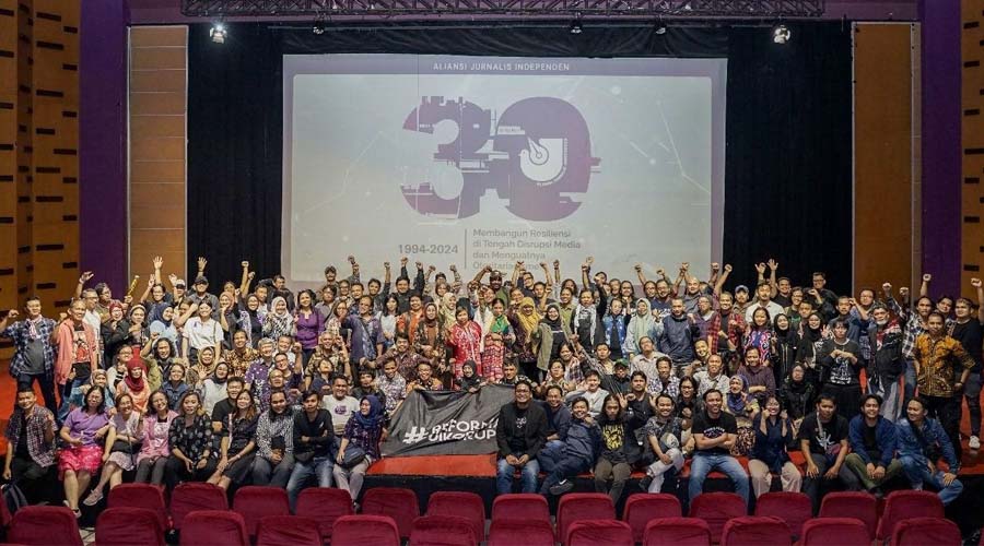 Peringatan 30 tahun Aliansi Jurnalis Independen (AJI) di jakarta, Jumat (9/8/2024). (Foto: HO-AJI Indonesia)
