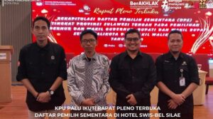 KPU Kota Palu Hadiri Rapat Pleno Terbuka Rekap DPS Sulteng