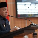Wali Kot Palu Hadianto Rasyid di Kantor DPRD Kota Palu, Jumat(23/8/2024). (Foto: Porkopimda Setda Kota Palu/Jufri)