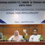 Wakil Wali Kota Palu, dr Reny A Lamadjido (kedua kiri) pada Diseminasi Perlindungan Jaminan Sosial dan Pengupahan oleh DInas Pokerasi, UMKM, dan Tenaga Kerja Kota Palu, Rabu (21/8/2024). (Foto: Porkopimda Setda Kota Palu/Jufri)