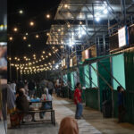 Kawasan kuliner di bantaran Sungai Palu di Kalikoa yang diresmikan Wali Kota Palu, Hadianto Rasyid (inset, Jumat (30/8/2024). Foto( Prokopimda Palu/Iwan)