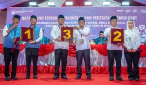 KPU Kota Palu Tetapkan Nomor Urut Paslon Wali Kota dan Wakil Wali Kota Palu