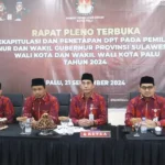 Rapat Pleno Terbuka penetapan daftar pemilih tetap Pilkada Kota Palu di Kantor KPU Kota Palu, Sabtu (21/9/2024). (foto: Humas KPU Kota Palu)