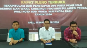 KPU Kota Palu Tetapkan Tiga Pasangan Calon Wali Kota dan Wakil Wali Kota Palu