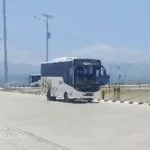 26 unit bus BRT yang baru tiba di Pelabuhan Donggala, Rabu (18/9/2024). (Foto: tangkapan layar)