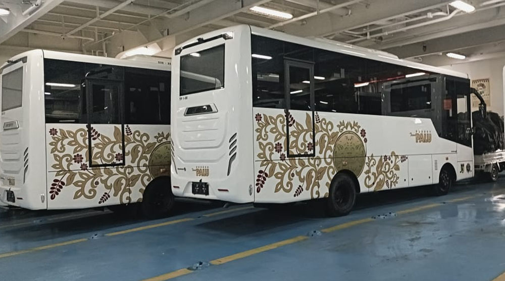 Penampakan Bus Rapid Transit yang akan melayani rute dalam Kota Palu pada empat koridor. Bus ini akan diluncurkan pada Jumat (20/9/2024) mendatang. (Foto: Pemkot Palu)