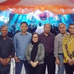 Plh Wal;i Kota Palu, Irmayanti (ketiga kiri) bersama sejumlah pejabat lingkup Pemkot Palu pada kosner Palu Berdendang di Lapangan Vatulemo, Kamis (26/9/2024) malam. (Foto: Prokopim Kota Palu/Jufri)