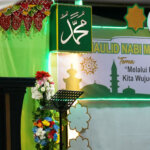 Ketua TP PKK Kota Palu, DIah Puspita menyampaikan sambutan pada Maulid Majelis Talim Taipa Ramba di Taman Taipa, Minggu (15/9/2024). (Foto: Jufri)