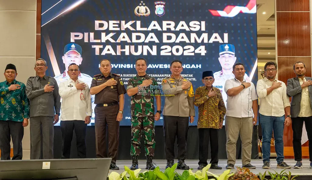 Deklarasi Pilkada Damai di Palu, Sulawesi Tengah, Rabu (18/9/2024). (bmzIMAGES/Basri Marzuki)