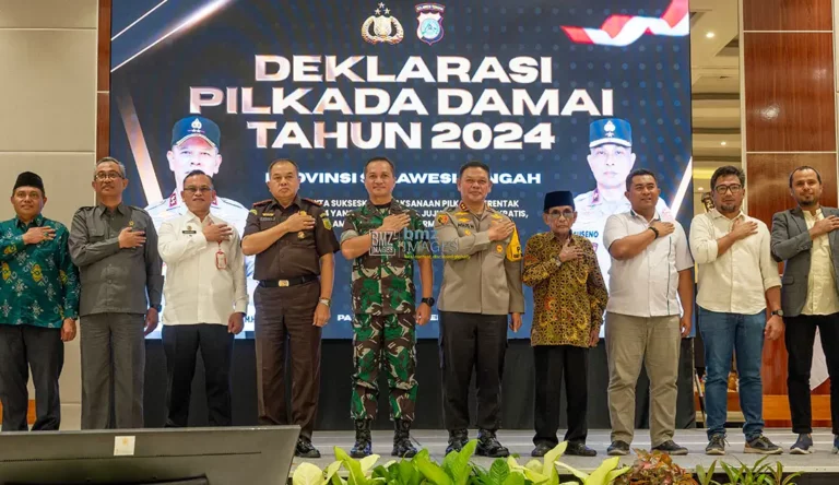 Deklarasi Pilkada Damai di Palu, Sulawesi Tengah, Rabu (18/9/2024). (bmzIMAGES/Basri Marzuki)