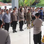 Apel pengamanan pelantikan anggota DPRD Sulteng di Gedung Wanita Sulteng, Selasa (24/9/2024). (Foto: Humas Polda Sulteng)