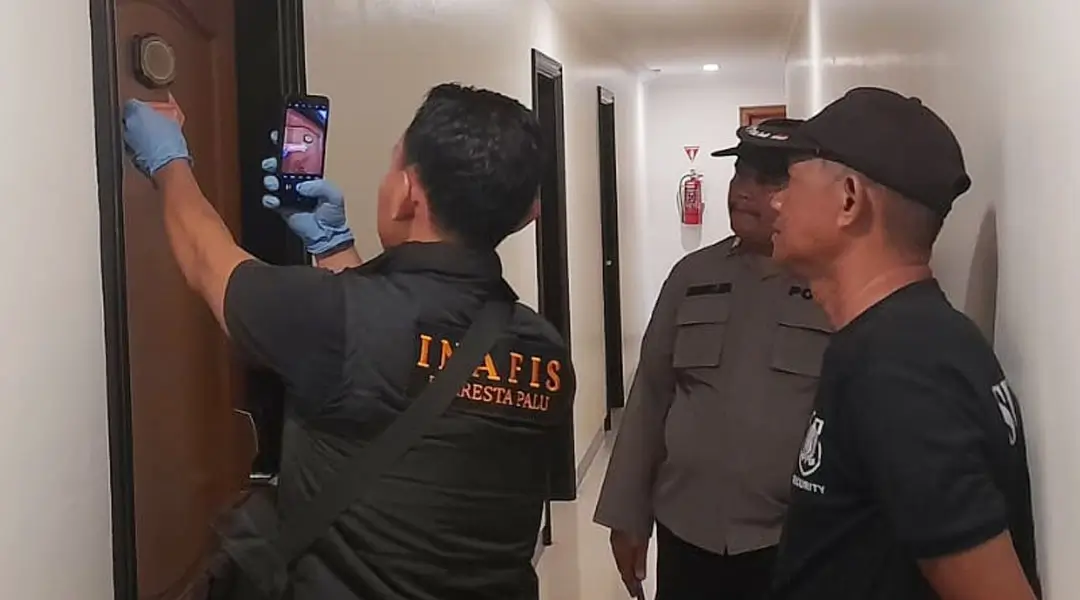 Tim Inafis Polresta Palu melakukan olah TKP di hotel, Kamis (26/9/2024). (Foto: Humas Polresta Palu)