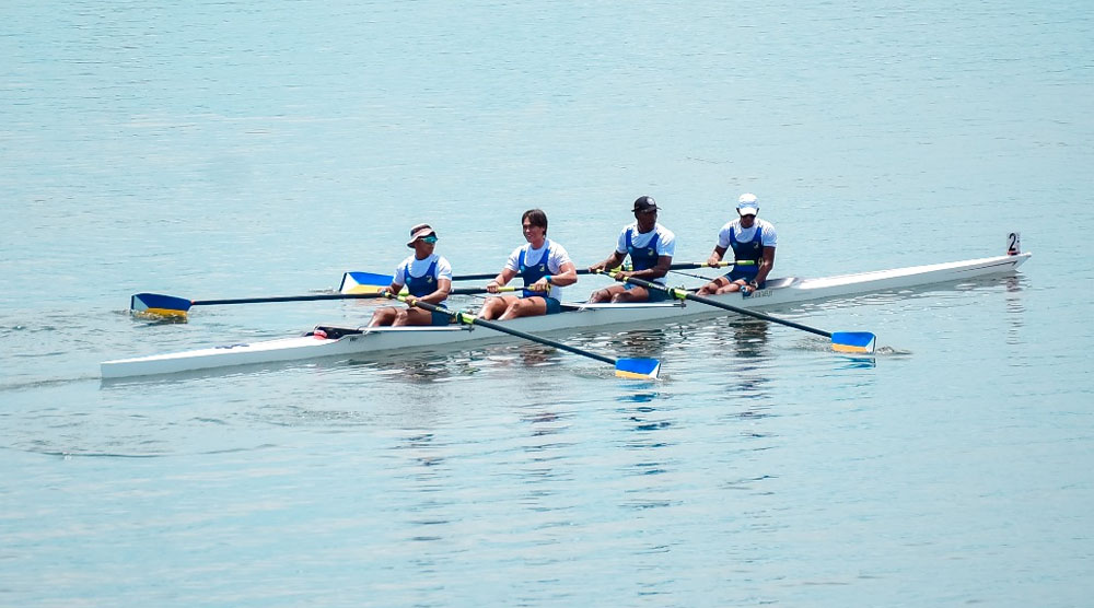 Tim Rowing Sulteng yang melaju ke babak Final PON XXI Aceh-Sumut setelah berhasil finis di urutan pertama dengan catatan waktu 06.30.426 pada jarak 2000 meter, Minggu (8/9/2024). (Foto: Tim Media PON Sulteng)