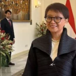 Menlu Retno Marsudi di Gedung Pancasila di Kompleks Kemlu RI Jakarta, Rabu (21/8/2024). ANTARA/Nabil Ihsan.