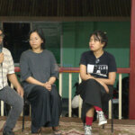 Azwar Ahmad, Eka Wahyuni, dan Rahmadiyah Tria Gayatri pada pembukaan Soptless Future di Gedung Juang, Palu, Senin (16/9/2024). (bmzIMAGES/Basri Marzuki)