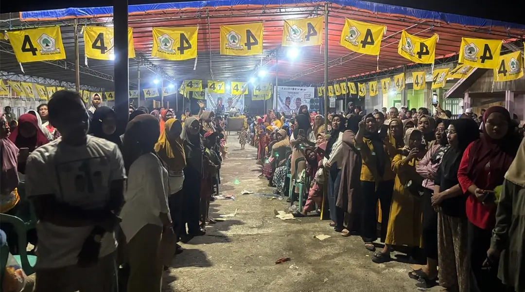 Kampanye Partai Golkar yang menjadi koalisi Beramal (Ahmad Ali - Abdul Karim Aljufri, di Pagimana Kabupaten Bangga, Rabu (23/10/2024). (Foto: Tim Media Partai Koalisi BERAMAL)