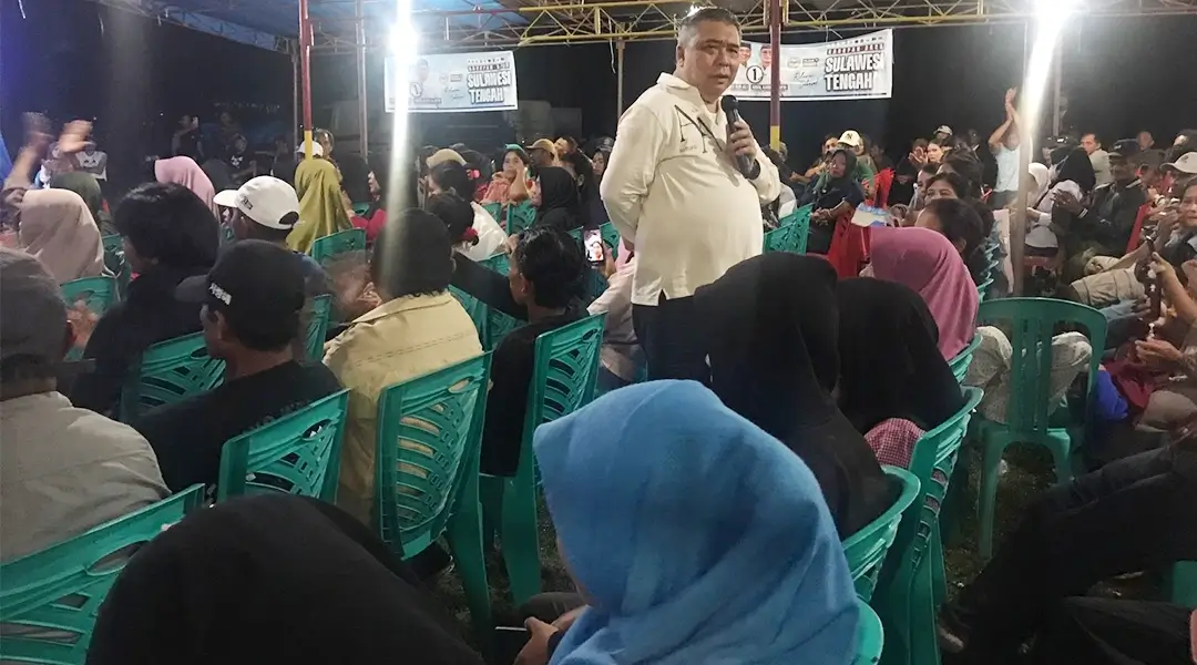 Calon Gubernur Sulteng nomor urut 1, Ahmad HM Ali melaksanakan kampanye terbatas di lapangan Serese, Kecamatan Masama, Kabupaten Banggai, Jumat (18/10/2024). (Foto: Tim Media Partai Koalisi Partai BERAMAL)