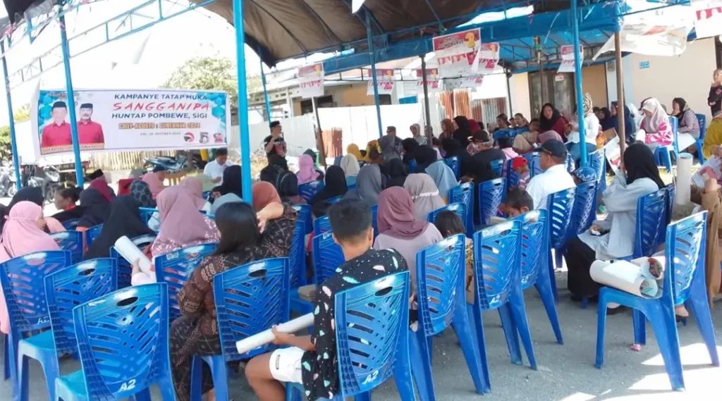 Kampanye relawan SANGGANIPA di Huntap Pombewe, Sigi, Jumat (25/10/2024). (Foto: Bantaya)