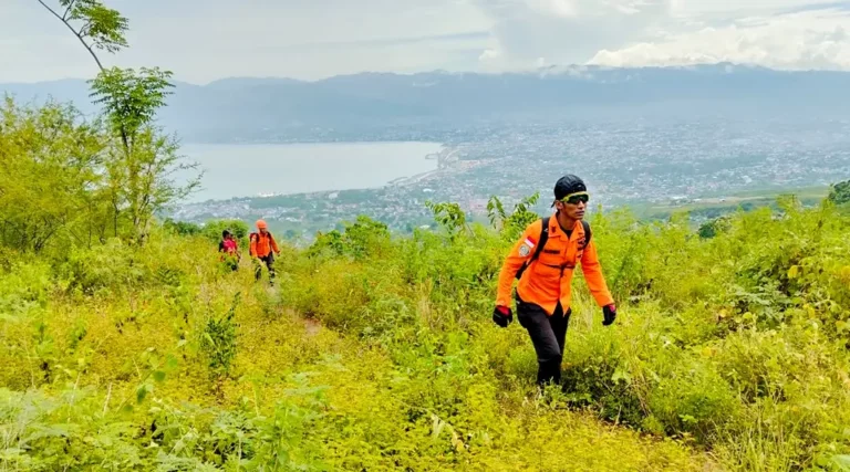 Tim SAR melakukan pencarian dua remaja yang hilang di gunung Desa Salongkaenu, Banawa Selatan, Donggala, Senin (11/11/2024). (Foto: Basarnas Palu)