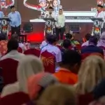 Tiga paslon Wali Kota dan Wakil Wali Kota Palu saling bertanya dan memberikan tanggapan pada debat kedua Pilwakot Palu di palu, Kamis (7/11/2024). (Foto: beritapalu/bmz)