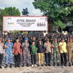 Unsur Bawaslu Kota Palu dan Forkopimda Kota Palu pada Apel Siaga Pengawasan Pilkada di halaman belakang kantor Gubernur Sulteng, Sabtu (23/11/2024). (Foto: Prokopim Setda Kota Palu/Jufri)