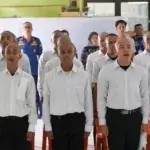 Sejumlah peserta mengikuti pelatihan dasar kebakaran dan penyelamatan di Aula Kantor Kelurahan Tanamodindi, Senin (4/11/2024). (Foto: Prokopim Setda Kota Palu.Iwan)