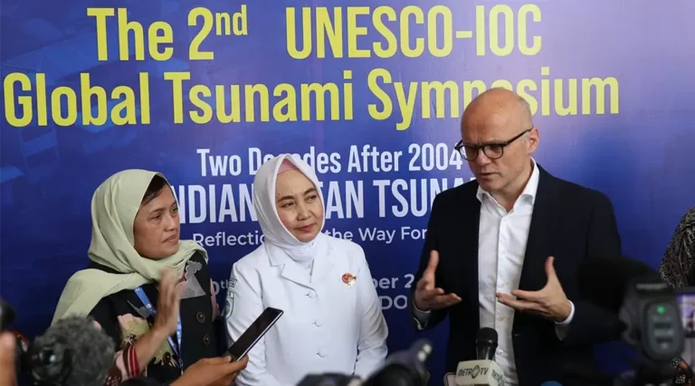 Konferensi Pers, UNESCO Global Tsunami Symposium. (Foto: UNESCO/AisyahAgusty)