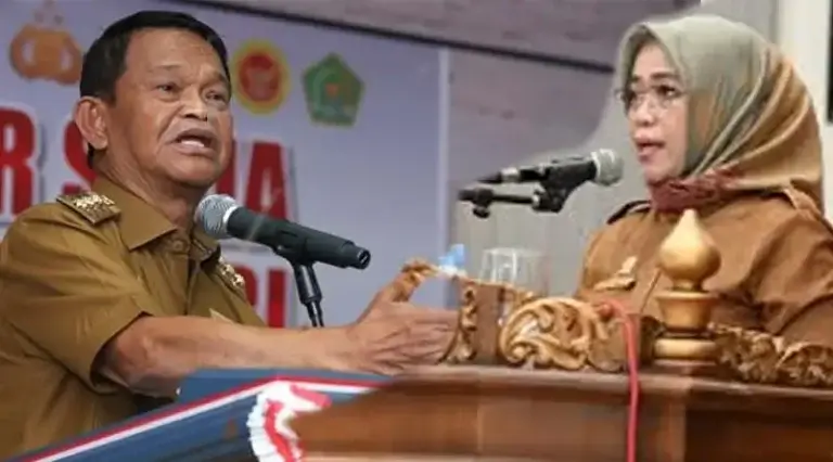 Gubernur Sulteng Rusdy mastura (kanan) dan Sekprov Sulteng, Novalina. (Foto: Humas Pemprov Sulteng)