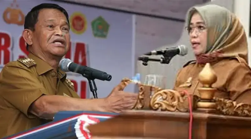 Gubernur Sulteng Rusdy mastura (kanan) dan Sekprov Sulteng, Novalina. (Foto: Humas Pemprov Sulteng)