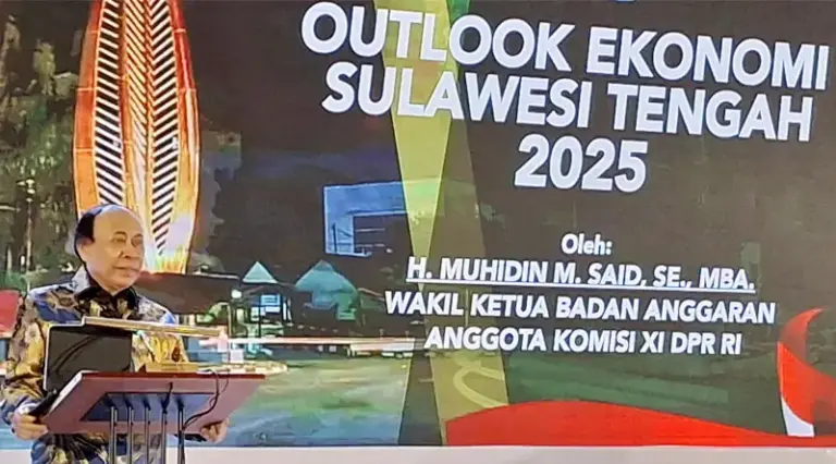 Muhidin M Said pada Outlook Ekonomi Sulteng 2025 di Palu, Senin (13/1/2025). (Foto: Tangkapan layar)