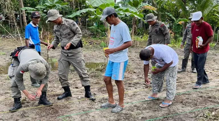 Sejumlah personel Satgas Madago Raya menanam jagung bersama warga di Desa Tokorondo, Poso, Selasa (21/5/2025). (Foto: Humas Satgas Madago Raya)