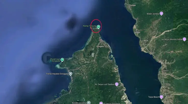 Pantai Tanjung Karang, Donggala. (Google Maps)