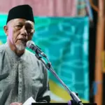 Asisten bidang Pemerintahan dan Kesra Setda Kota Palu, Usman pada Peringatan Isra Mi'raj Nabi Muhammad SAW 1446 H di Taman Lasoso, Rabu (29/1/2025). (Foto: Prokopim Setdakota Palu/Jufri)