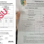 Surat order makanan palsu yang mengatasnamakan Kantor Bappeda Kota Palu. (Foto: Bappeda Kota Palu)