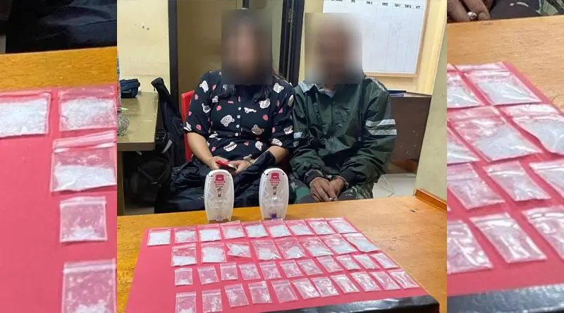 IM dan JU beserta 39 paket sabu yang disita Satres Narkoba Polres Sigi di Palolo, Sigi, Kamis (9/1/2025). (Foto: Humas Polres Sigi)