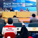 Ketua Pengurus Taekwondo Sulteng, Brigjen TNI Dody Triwanrto meyampaikan sambutan pada Raker Taekwondo Sulteng di palu, Kamsis (24/1/2025). (Foto: penrem 132/Tdl)