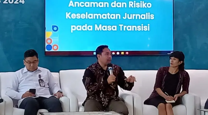 Peluncuran Indeks Kebebasan Jurnalis 2024 di jakarta, Kamis (20/2/2025). (Foto: AMSI)