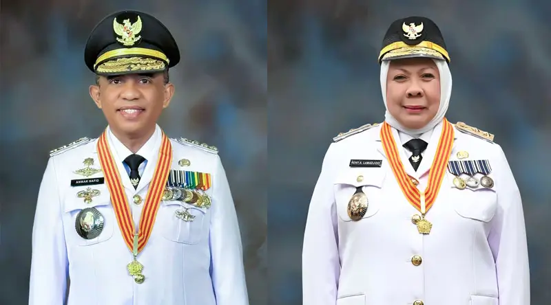 Gubernur dan Wakil Gubernru Sutleng periode 2025-2030, Anwar Hafid dan Reny A Lamadjido. (Foto: Tim Berani)
