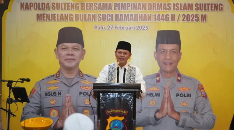 Kapolda Sulteng, Irjen Pol Agus Nogroho pada silaturahmid engan tokoh agam dan ormas Islam di Palu, Kamis (27/2/2025). (Foto: Humas Polda Sulteng)